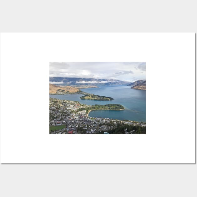 Aerial view of Queenstown, New Zealand Wall Art by HazelWright